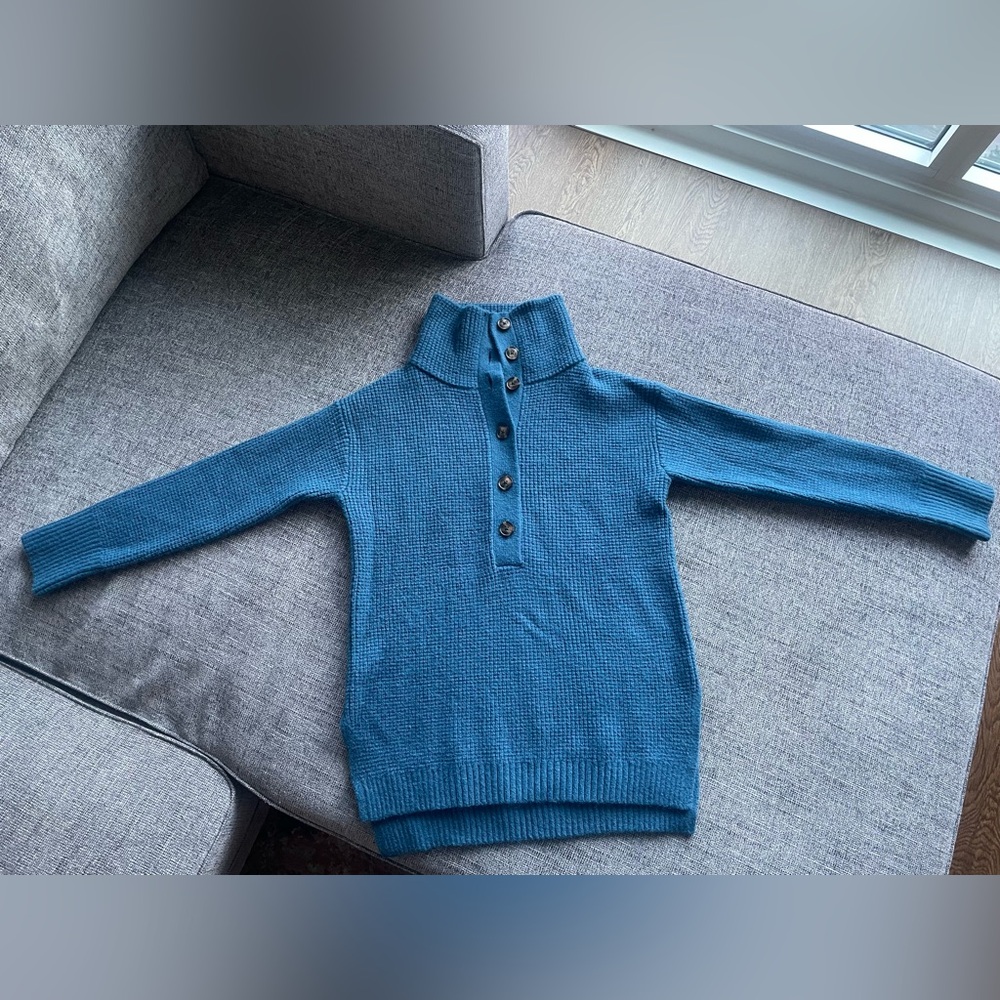 Ann Taylor Waffle Stitch Button Tunic Sweater - Picture 3 of 8